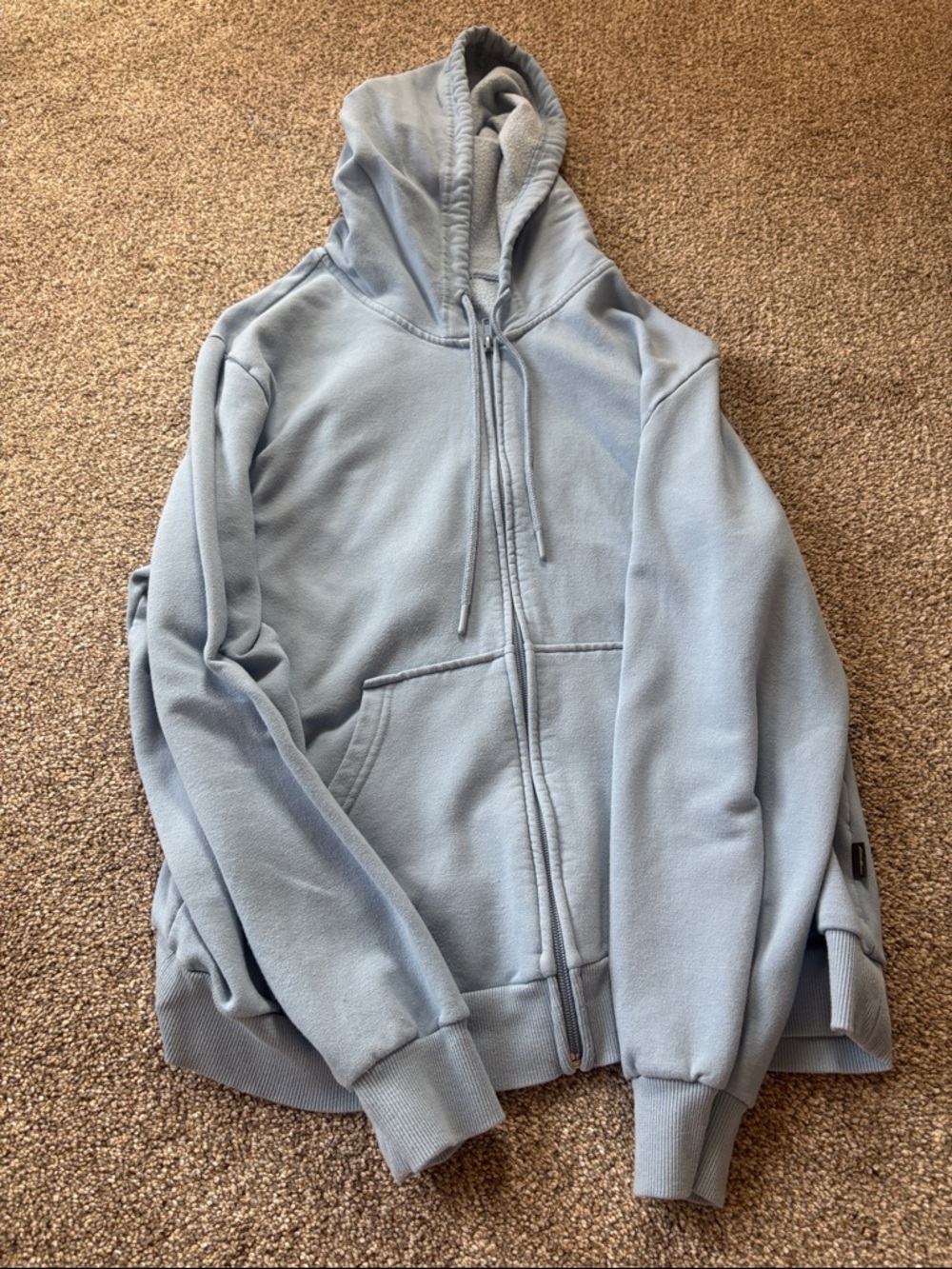 Eddie Bauer Light Blue Full-Zip Hooded Sweater